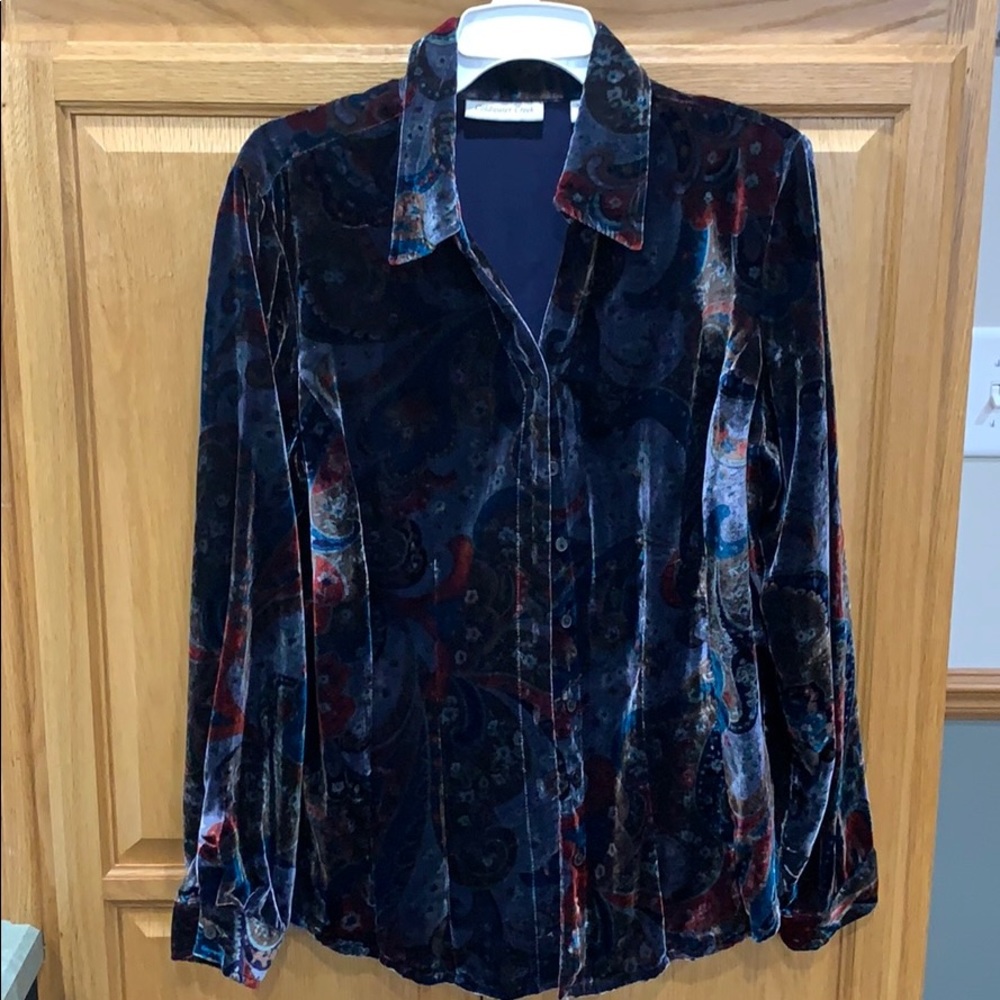 Coldwater creek long sleeve patterned blouse